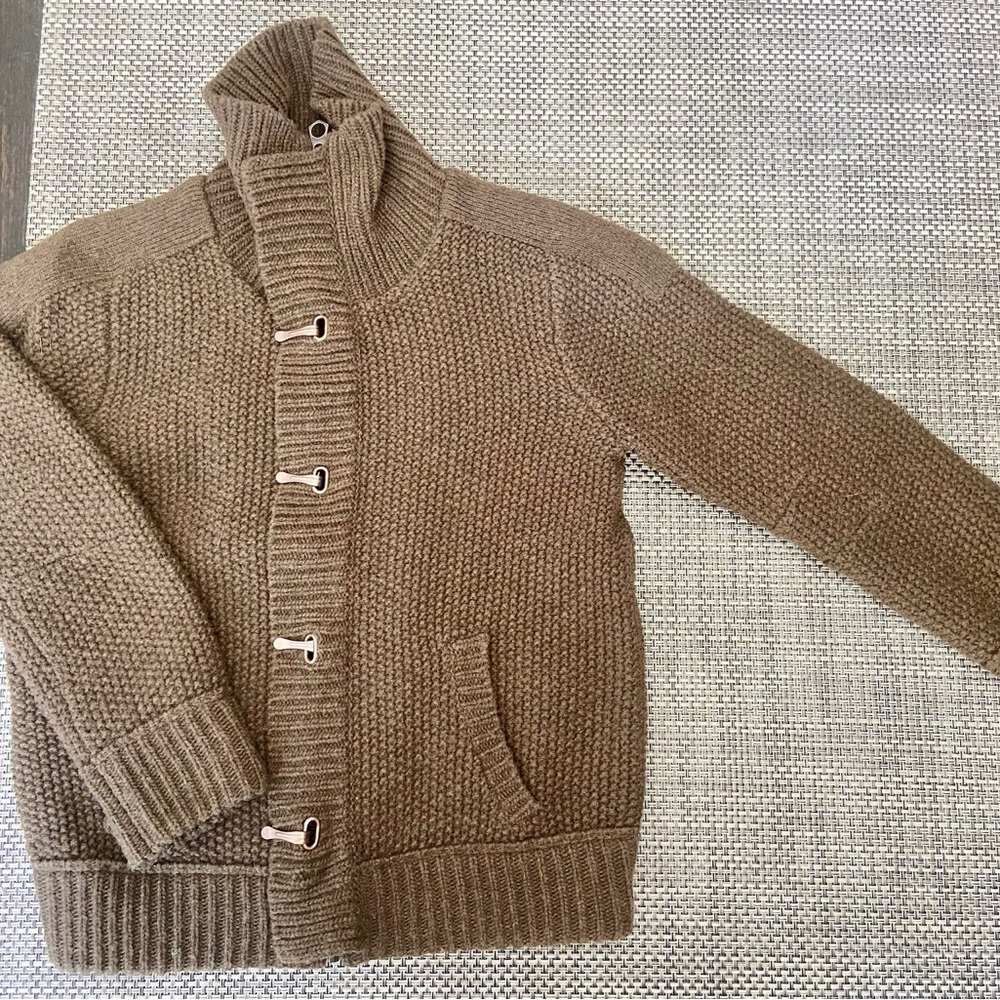 Child’s Sz Med (8-10) European Hand Knit Scottish Wool Lined Sweater Jacket